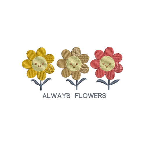 Happy Floral Machine Embroidery Pattern – Always Flowers Embroidery Design