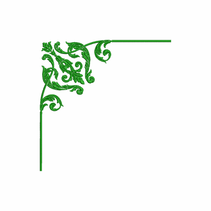 Floral Corner Border - Machine Embroidery Designs