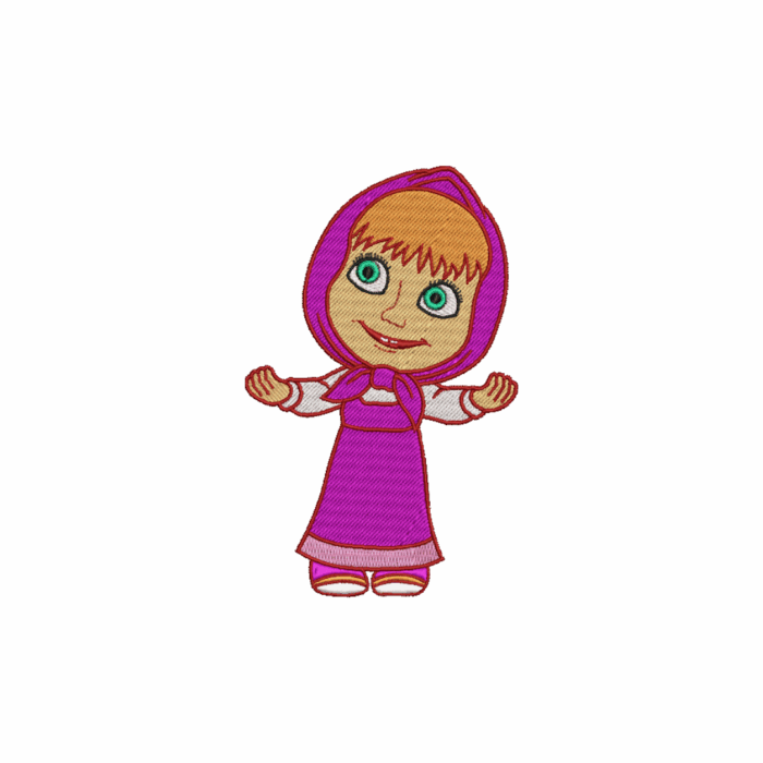 Cute Cartoon Style Masha Machine Embroidery File