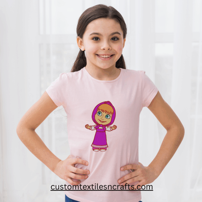 Cute Cartoon Style Masha Machine Embroidery File - Image 2