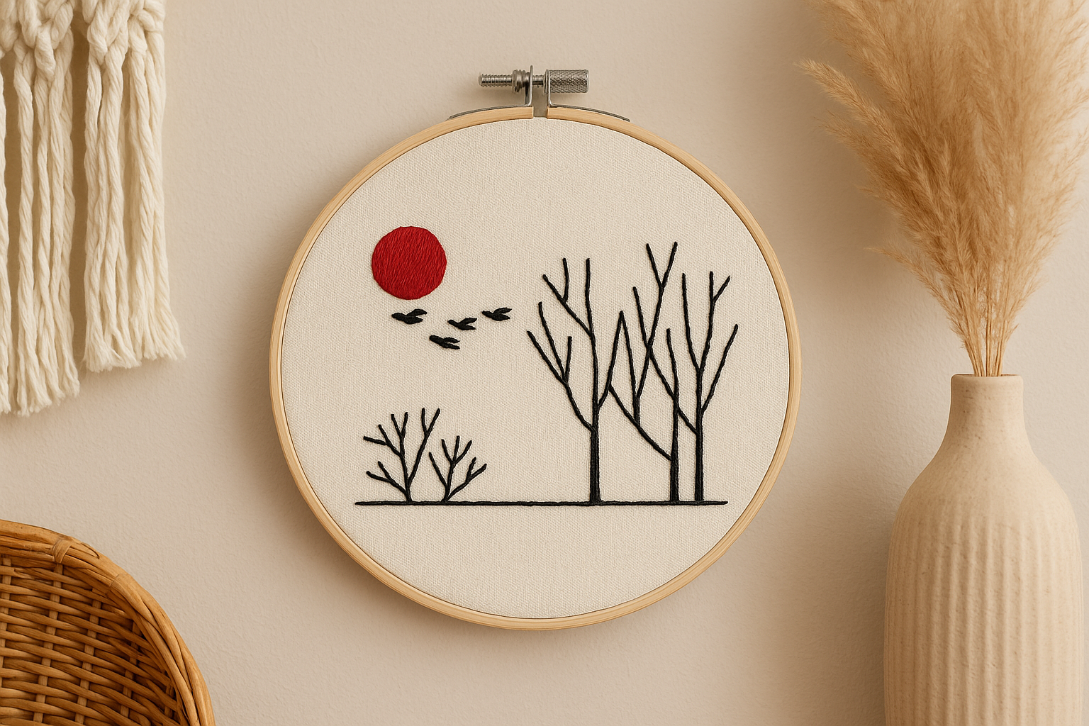Minimalist Nature Hand Embroidery Pattern